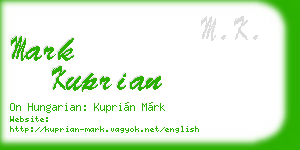 mark kuprian business card