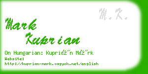 mark kuprian business card